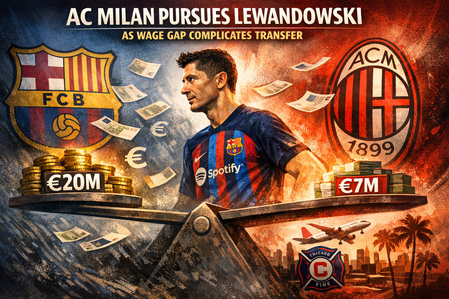 AC Milan Pursues Robert Lewandowski as Wage Gap Complicates Transfer